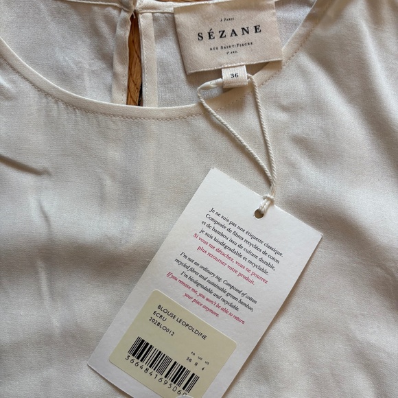 New with tags. Beautiful cream blouse from Sézane - Picture 2 of 5
